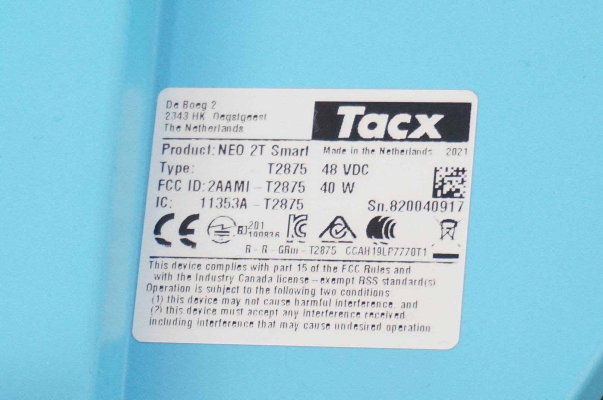 TACX 「タックス」 NEO 2T SMART スマートローラー / 浦和ベース