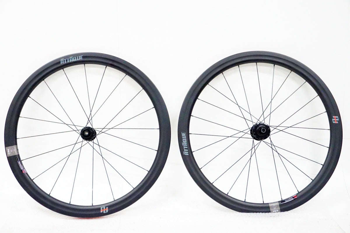 (リアはジャンク品)ATTAQUE ATTA-C451-RD カーボンホイール ATTAQUE 「アタッキ」 ATTA-C451-RD シマノ11速 ホイールセット