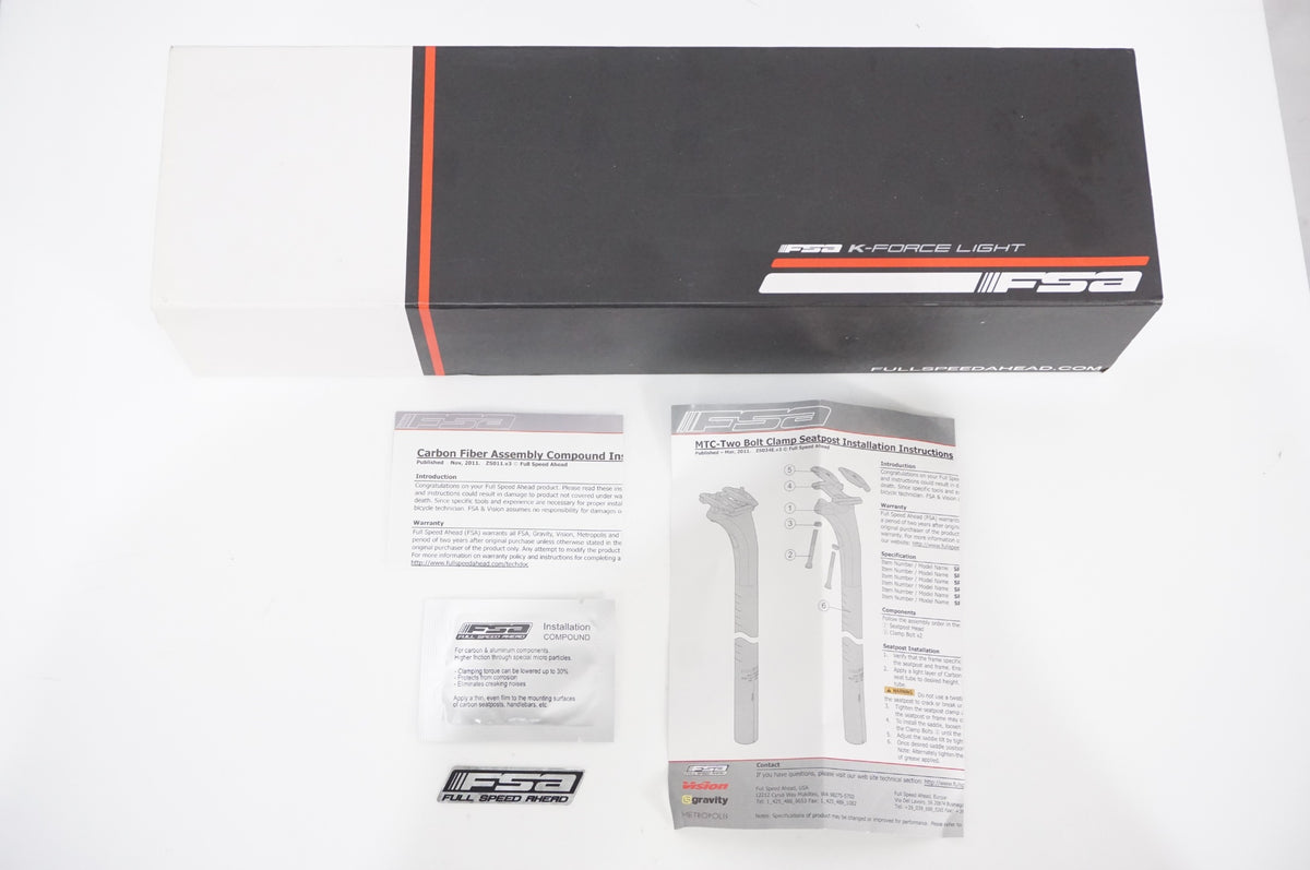 FSA 「エフエスエー」 K-FORCE φ27.2 350mm シートポスト / AKIBA店