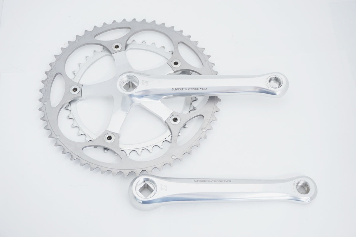 〓NJS〓SUNTOUR SUPERBE PRO 165mmクランクセット 中古 SUNTOUR 「サンツアー」 SUPERBE PRO 52-38T 165mm クランクセット