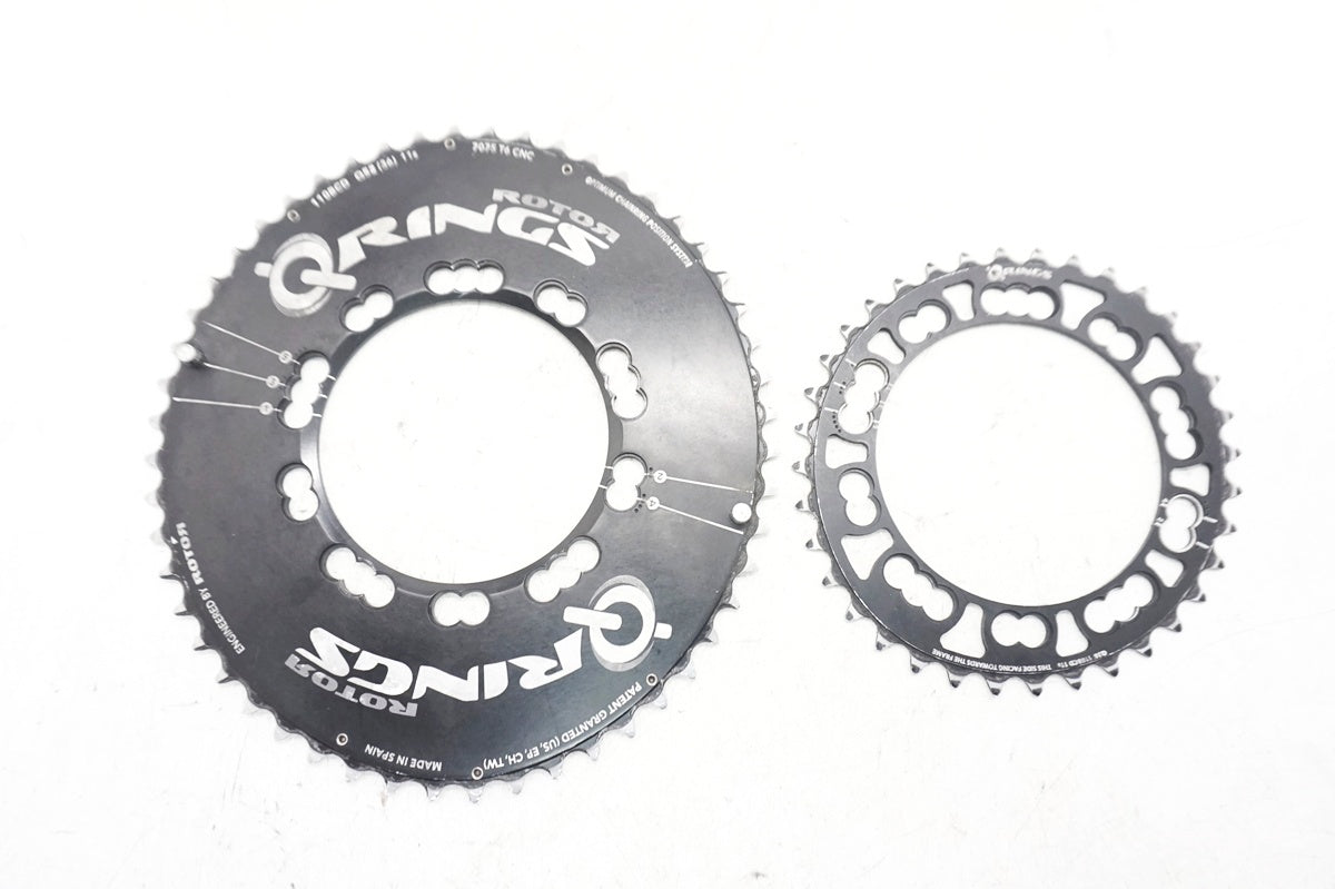 ROTOR 52/36T チェーンリング 110BCD 10/11s CNC ROTOR 「ローター」 Q-RINGS 52/36T 110BCD チェーンリング / 大阪門真