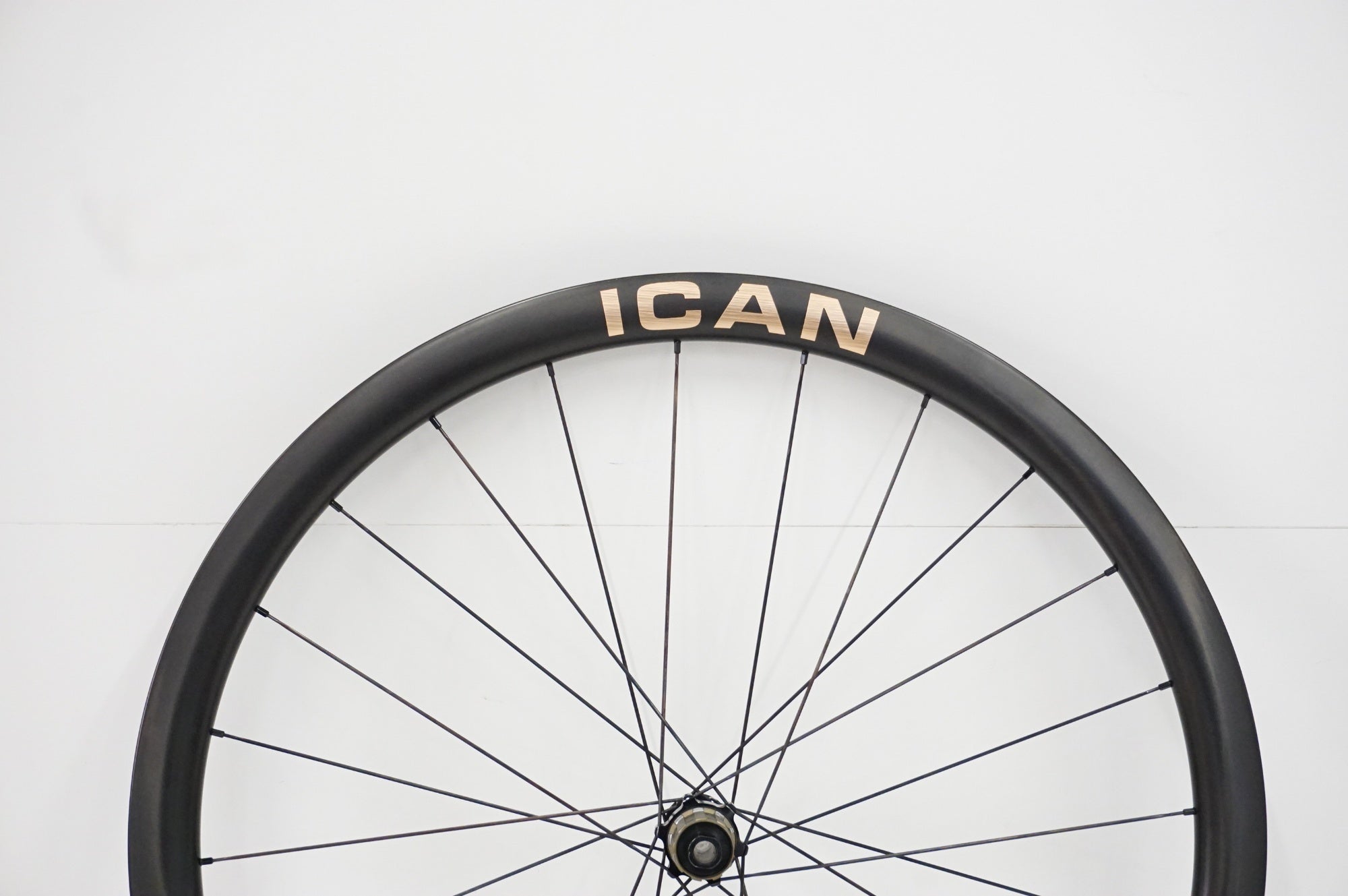 ICAN 「38Cカーボンホイール」　中古　クリアハゲあり ICAN 「アイカン」 AERO 38 DISC シマノ11速 カーボンホイール / 浜松