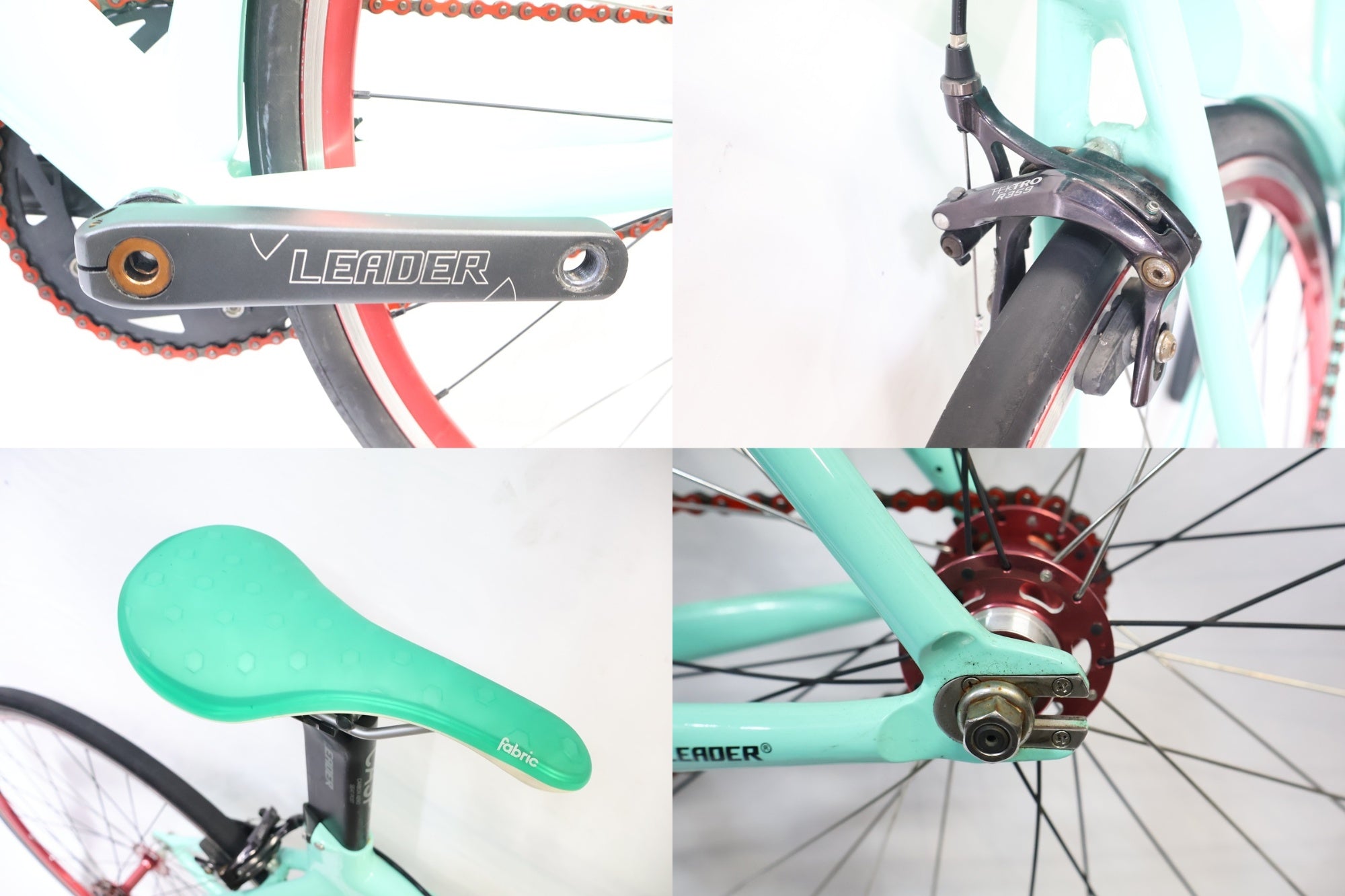 [引き取り限定］LEADER 725 ピストバイク ミントグリーン LEADER 725TR FRAME SET