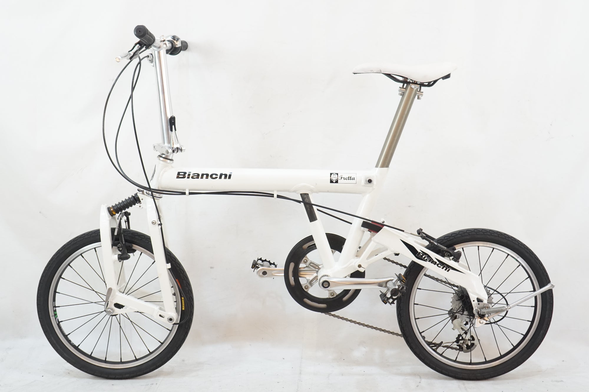 ジャンク BIANCHI 「ビアンキ」 FRETTA 18インチ 2008年頃 折り畳み自転車 / バイチャリ浦和ベース