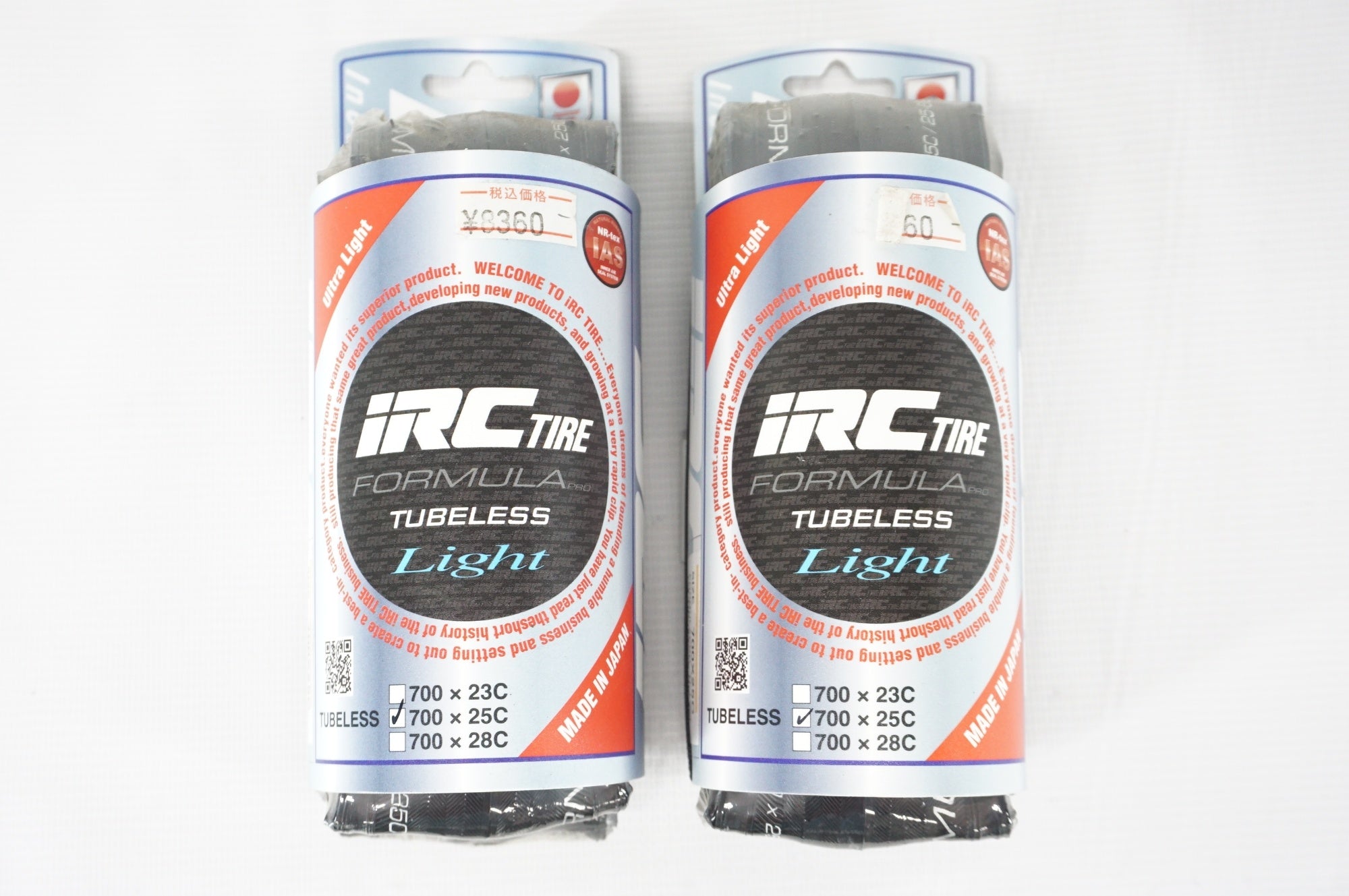 IRC 「アイアールシー」 FORMULA PRO TUBELESS LIGHT 700x25c タイヤセット / 阪急塚口店