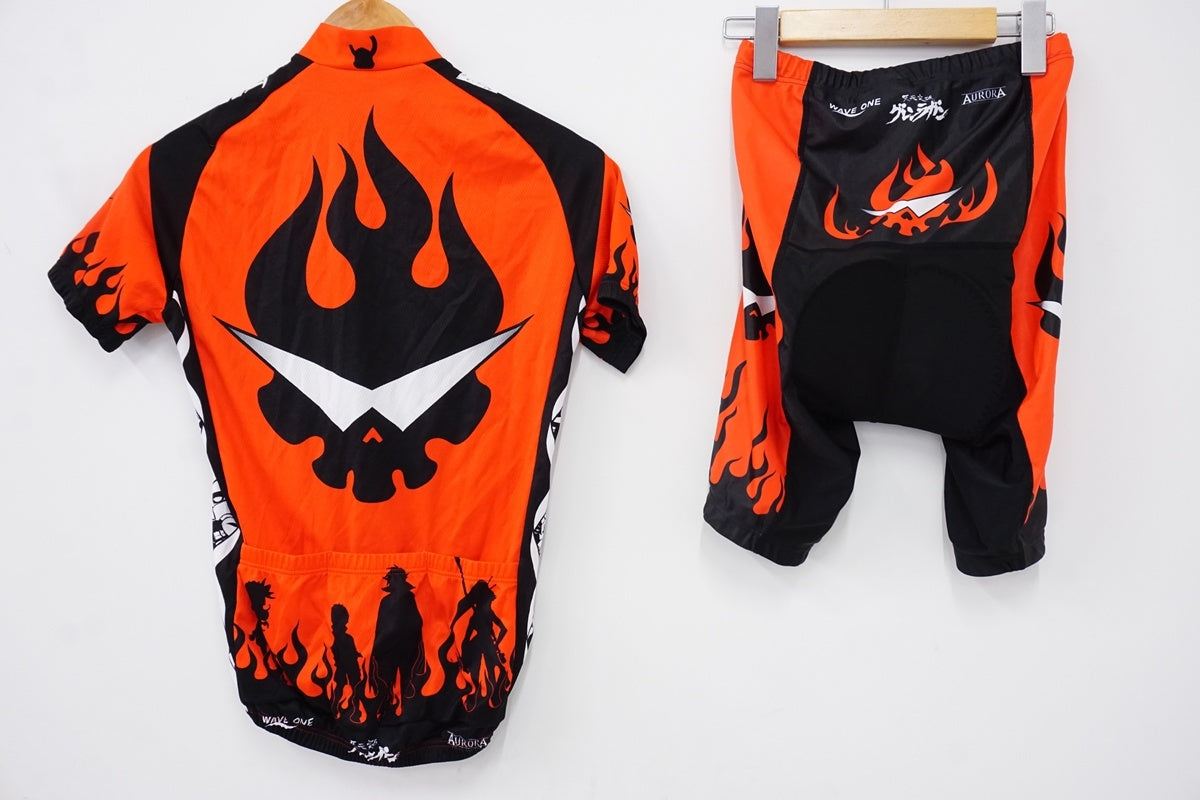WAVE ONE 「ウェイブワン」 天元突破グレンラガン サイクルジャージ Sサイズ(上)Mサイズ(下) セット / 浜松店