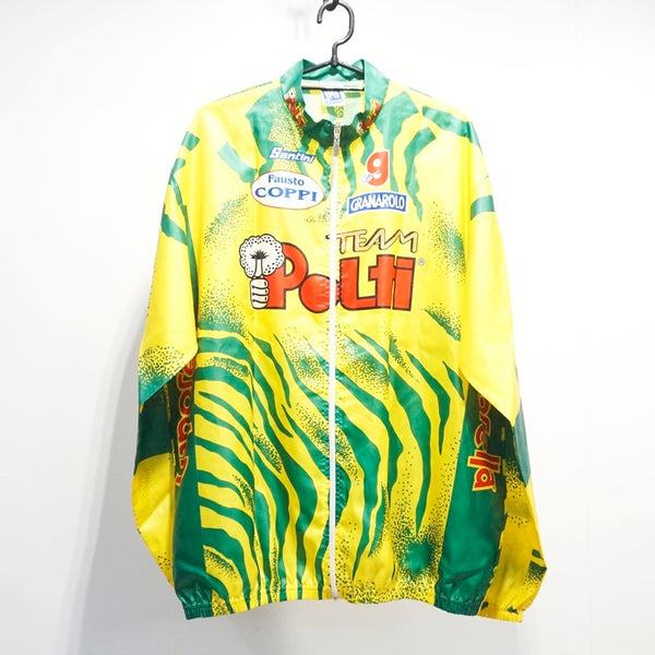 イタリア製　santini サイクルジャケット　ジャージ　総柄　サイズ4 90s イタリア製 Santini サイクルジャージ XL 幾何学 総柄 古着 - メルカリ