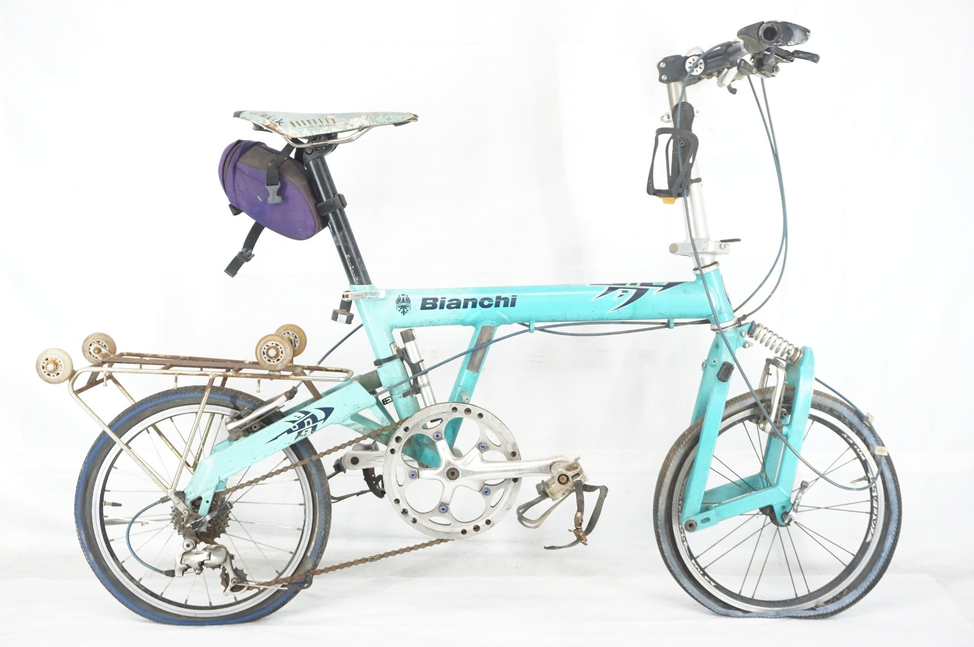 ジャンク BIANCHI 「ビアンキ」 FRETTA-T BD-1 BIRDY 2005年頃 18インチ 折り畳み自転車 / 阪急塚口店