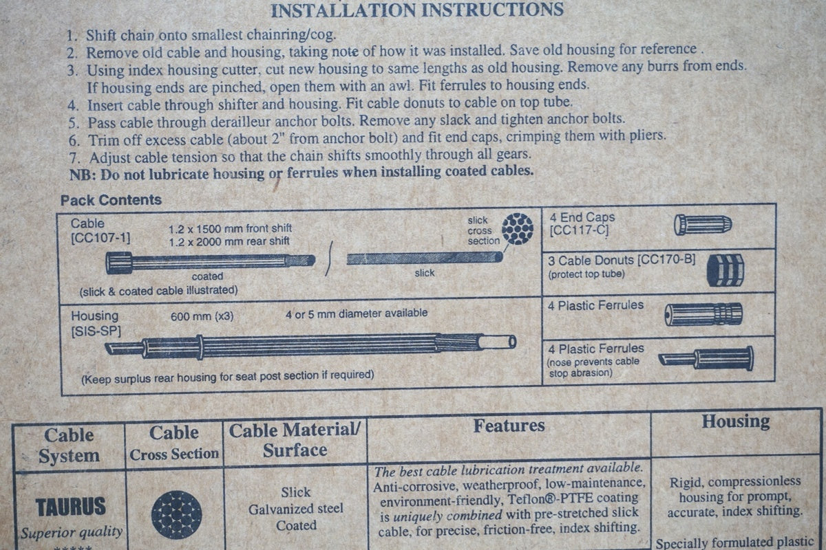 JAG WIRE 「ジャグワイヤー」 UNIVERSAL SHIFT CABLE SET ケーブルセット / 大阪美原北インター店