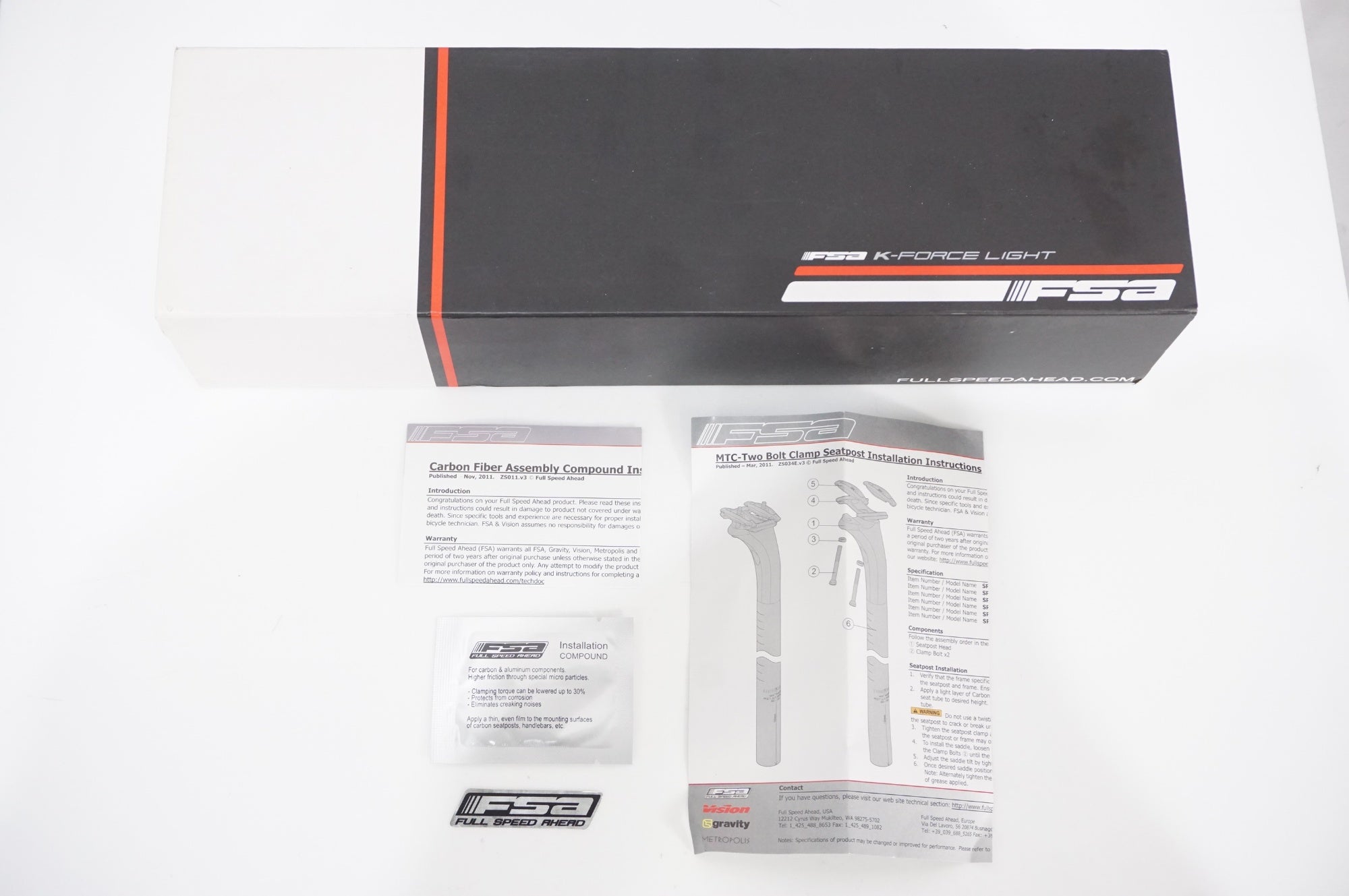 FSA 「エフエスエー」 K-FORCE φ27.2 350mm シートポスト / AKIBA店