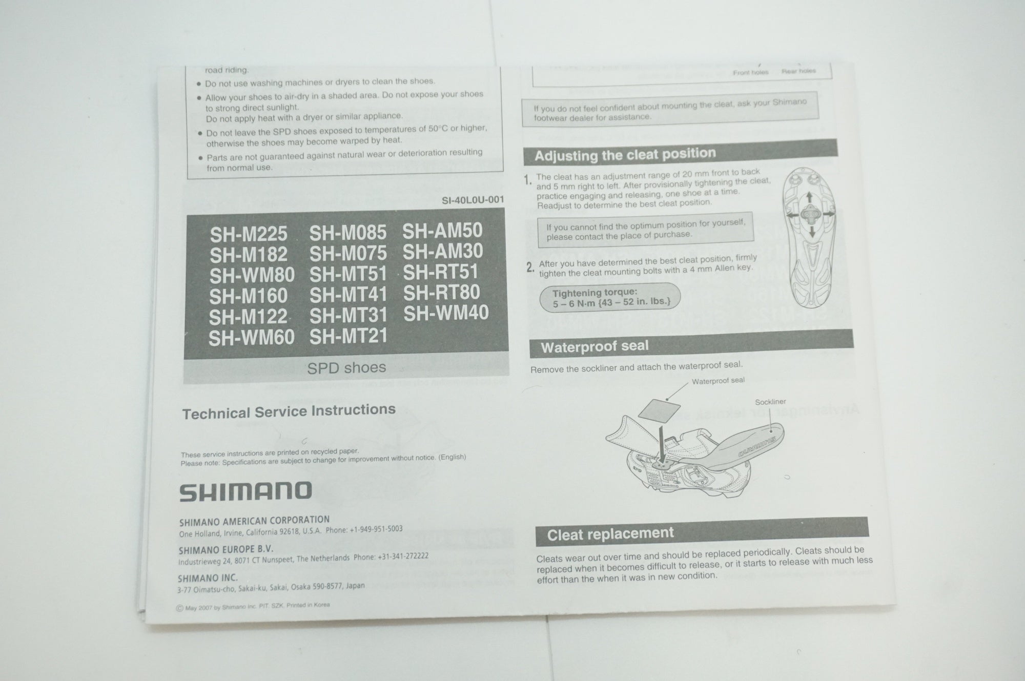 SHIMANO 「シマノ」 SH-M075 44(27.8cm)サイズ シューズ / 福岡アイランドシティ店