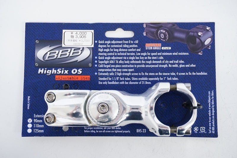BBB 「ビービービー」 HIGHSIX OS φ31.8 90mm ステム / 浜松店