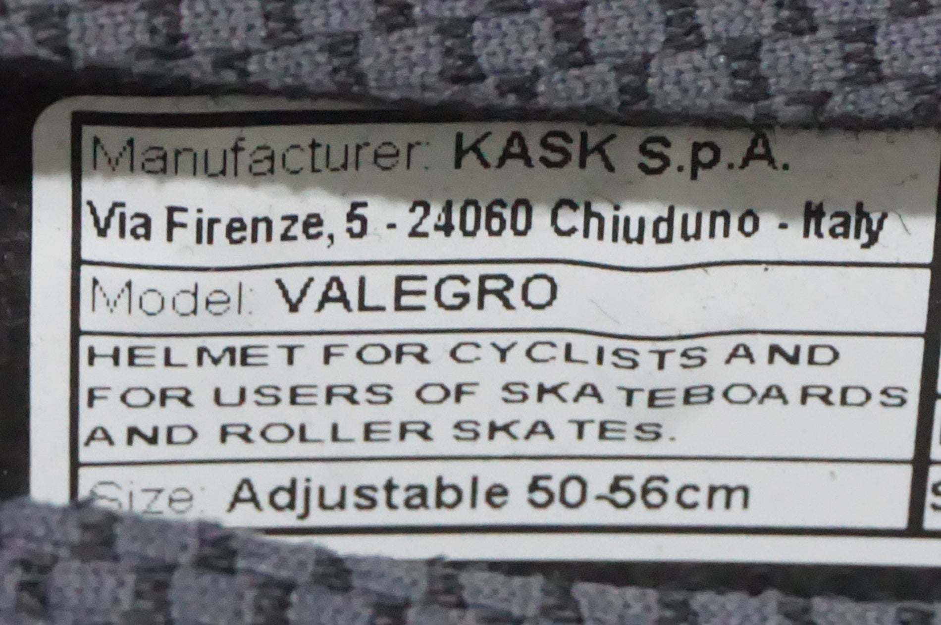 KASK 「カスク」 VALEGRO 50-56cmサイズ ヘルメット / AKIBA店