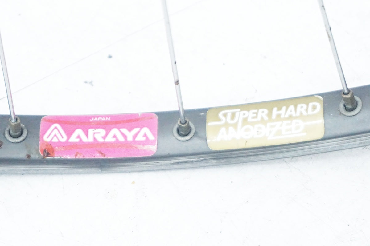 競輪 完組ホイール前輪 アラヤADX-5リム・シマノDURA-ACEハブ SHIMANO 「シマノ」 DURA-ACE 7400ハブ/ARAYA SUPER HARD ANODIZEDリム