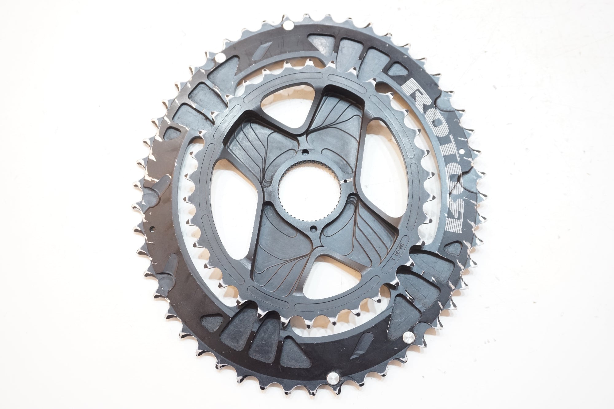 ROTOR DMチェーンリング OVAL 50/34 中古品 ROTOR 「ローター」 OVAL CHAIN RINGS 50-34T チェーンリング
