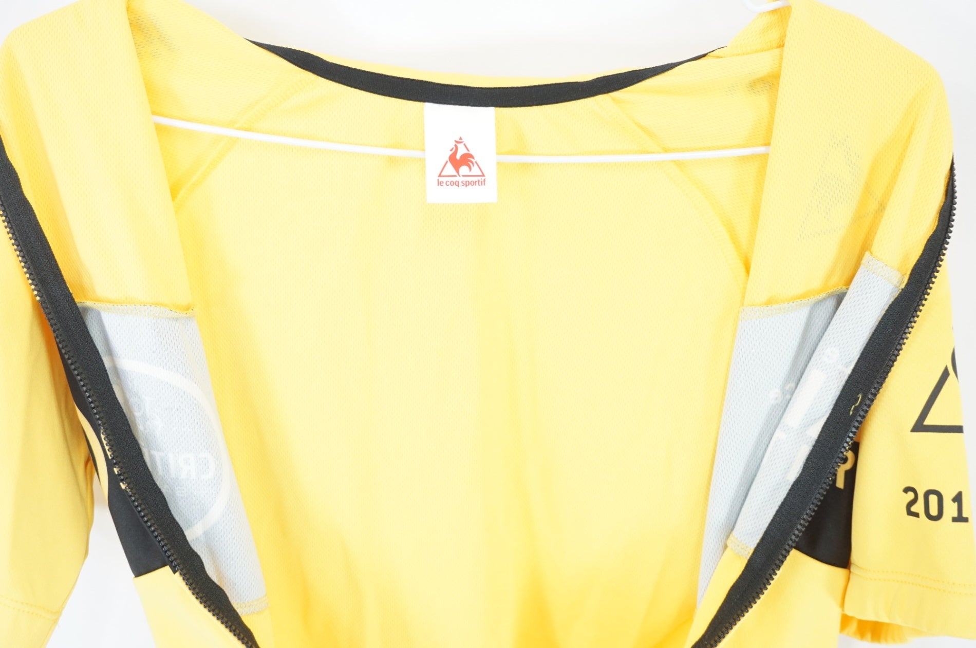 ルコック LCL サイクルジャージ フルジッパー 黄 LE COQ SPORTIF 「ルコックスポルティフ」 サイズL 半袖ジャージ
